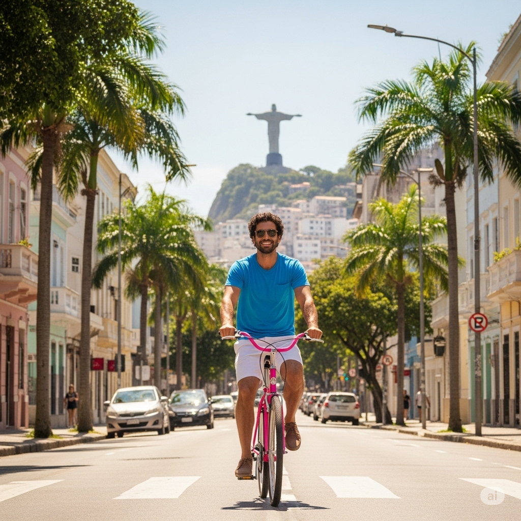 Homem pedalando
